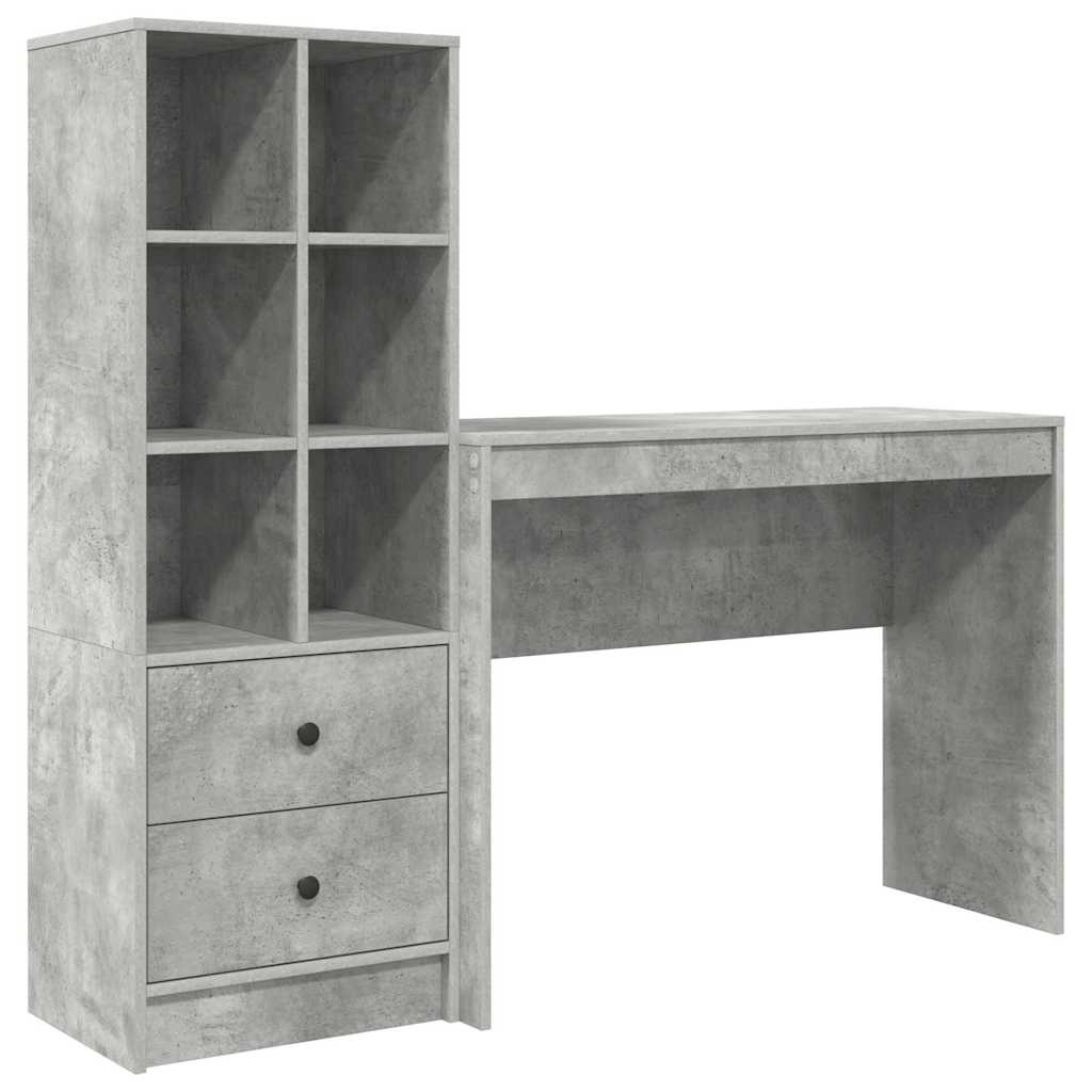 Secretária escrivaninha de computador - com armazenamento 2 pcs cinzento 100 x 40 x 76 cm