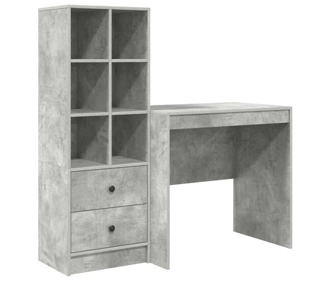 Secretária escrivaninha de computador - com armazenamento 2 pcs cinzento 80 x 50 x 76 cm