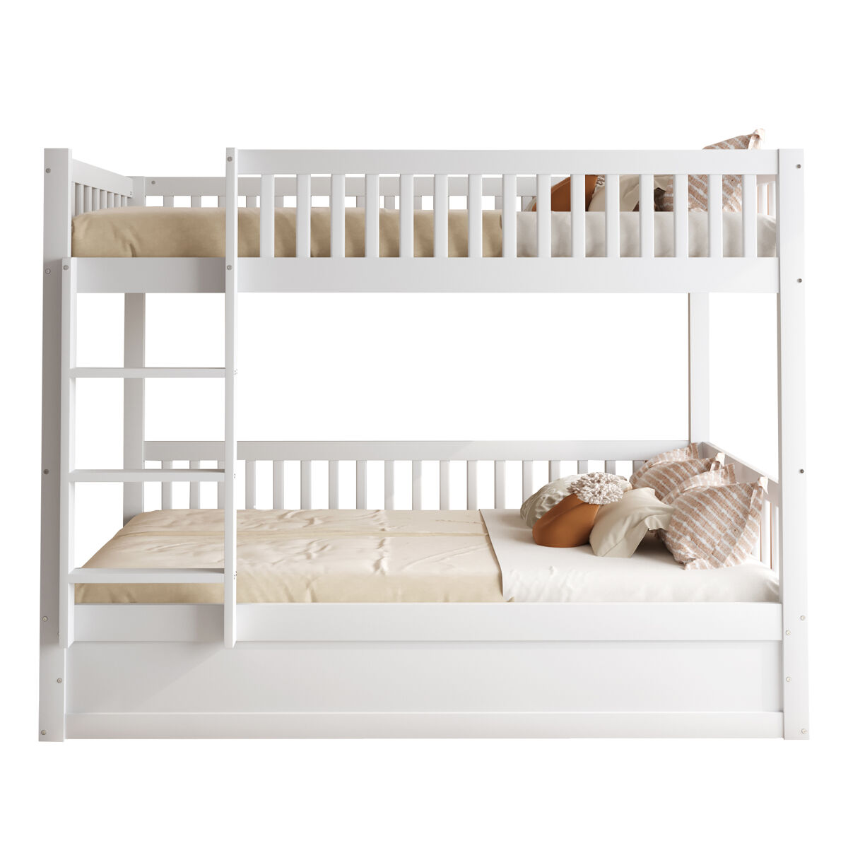 Cama beliche infantil 90*200 cm - sistema hidráulico de arrumação, resistente e duradouro - branco