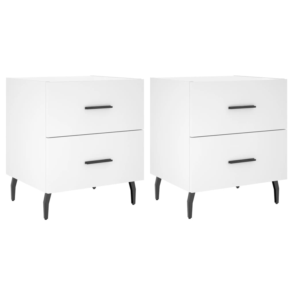 Lote de 2 mesas de cabeceira - mesinhas de cabeceira 40x35x47,5 cm deriv. de madeira branco