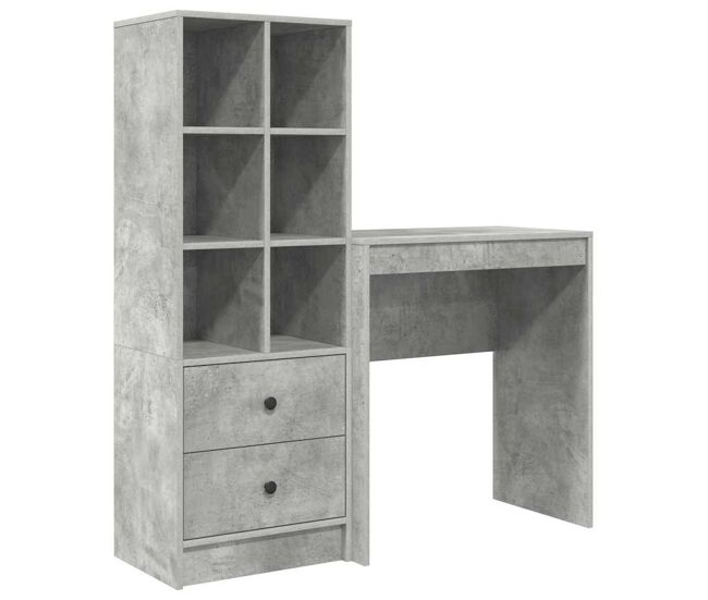 Secretária escrivaninha de computador - com armazenamento 2 pcs cinzento 70 x 40 x 76 cm