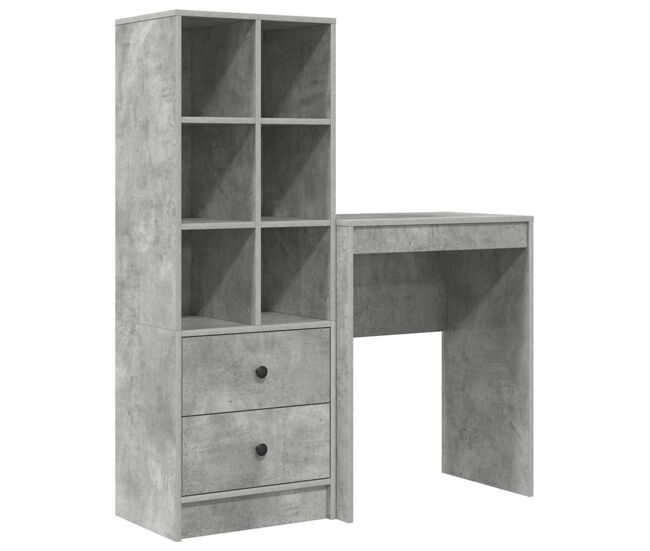 Secretária escrivaninha de computador - com armazenamento 2 pcs cinzento 45.5 x 34 x 127 cm
