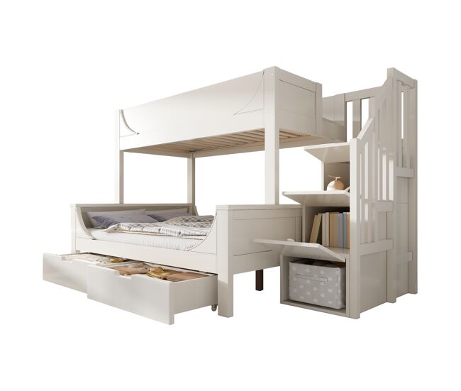 Beliche de madera maciza 140x200(90x200)cm,branco