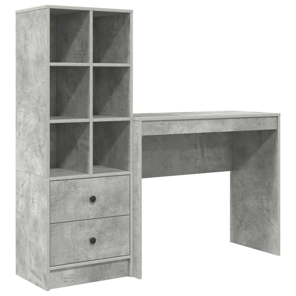 Secretária escrivaninha de computador - com armazenamento 2 pcs cinzento 90 x 40 x 76 cm
