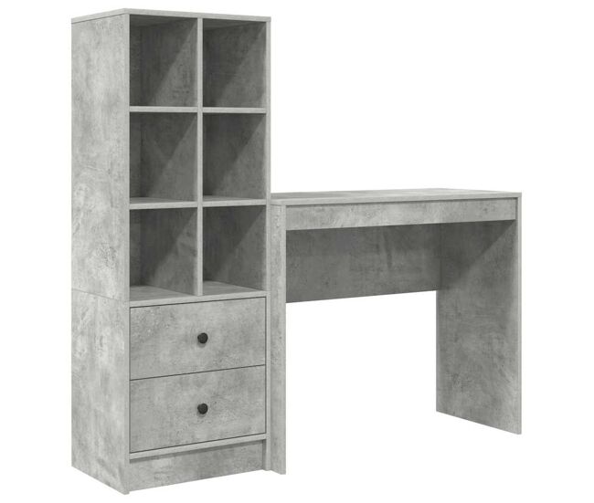 Secretária escrivaninha de computador - com armazenamento 2 pcs cinzento 90 x 40 x 76 cm