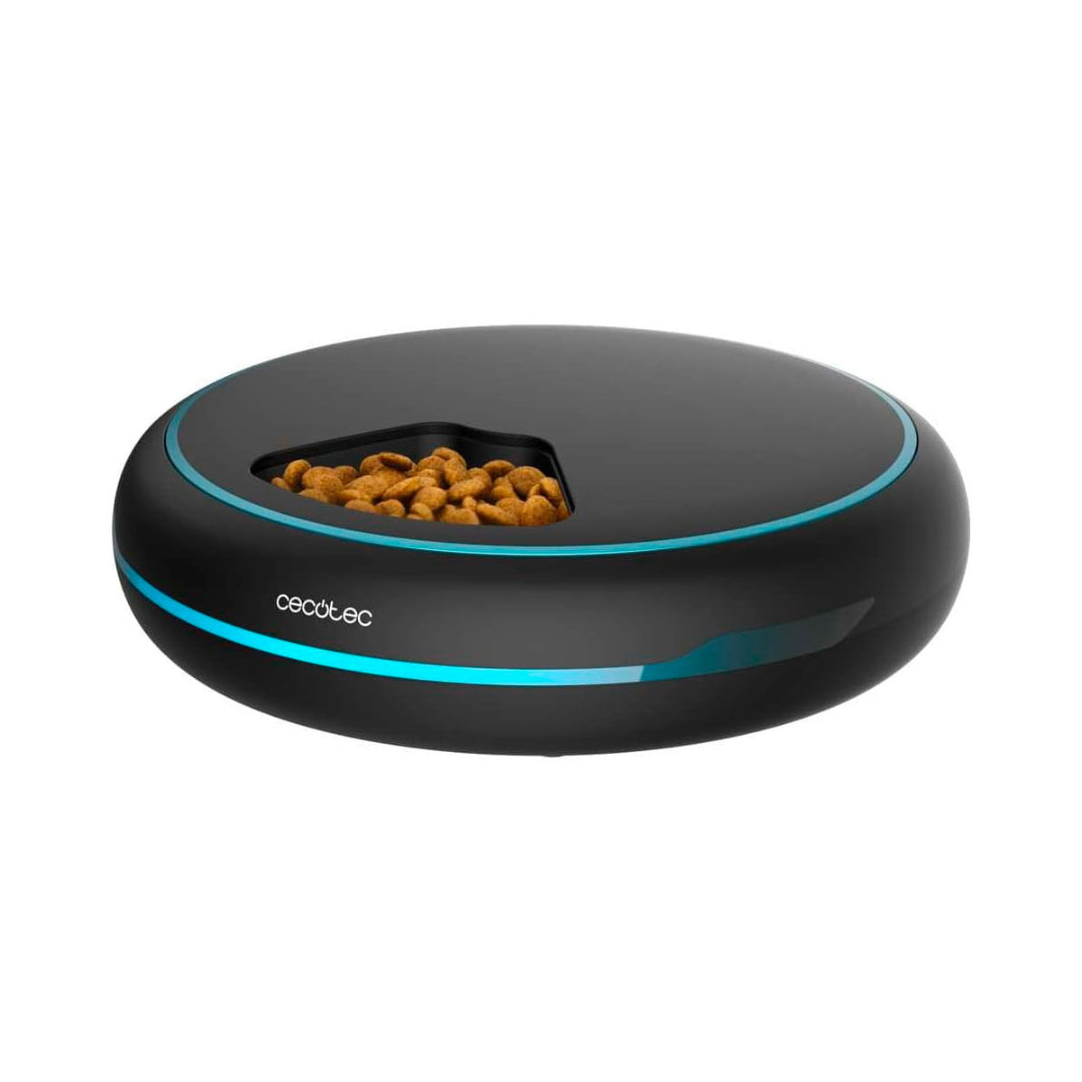 Cecotec Dispensador automático de alimentos para animais de estimação com 4 secções independentes, capacidade de 1,6 l, ecrã LED, temporizador e gravador de voz.