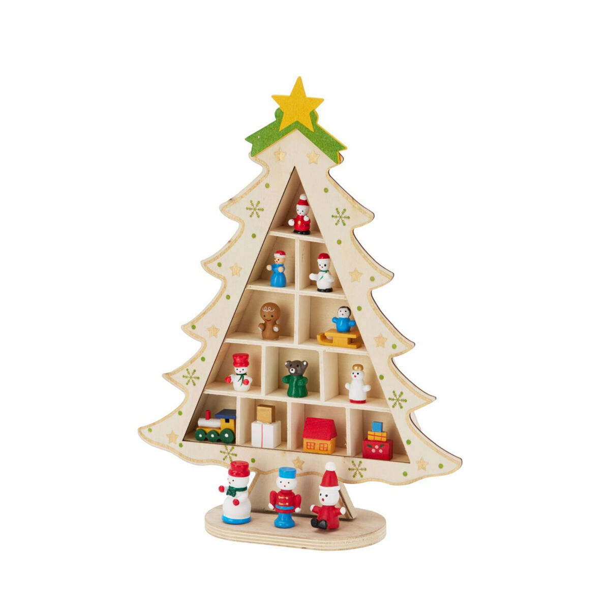 Figura de árvore de natal em mdf com decoração