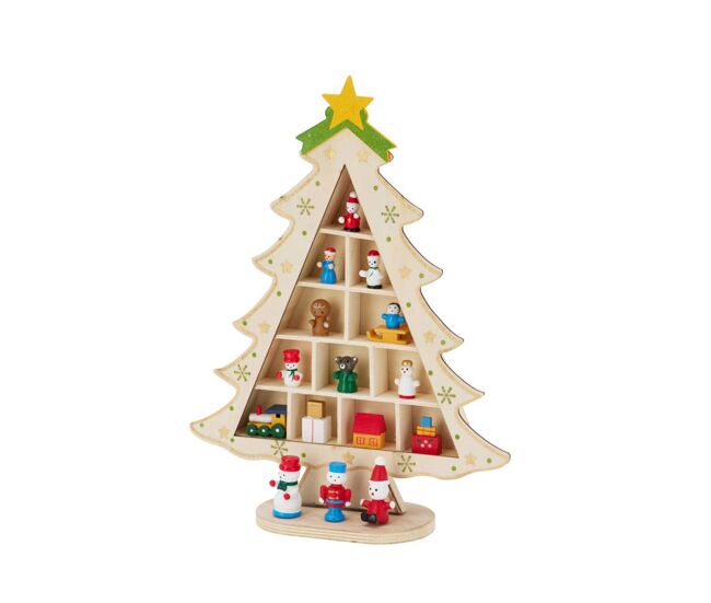 Figura de árvore de natal em mdf com decoração