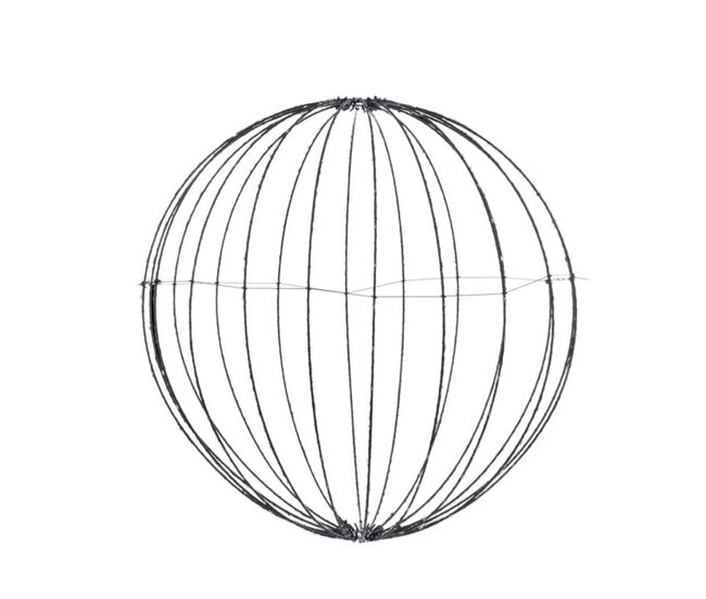 Bola de metal dobrável com 224 luzes led rgb e controle remoto