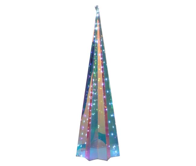 Cone luminoso de natal com base em estrela e 40 luzes led