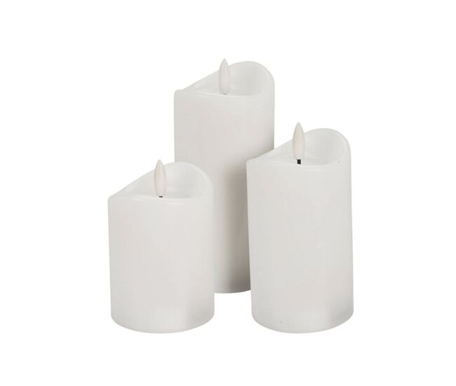 Conjunto de 3 velas led com efeito gelatina, função temporizador,
