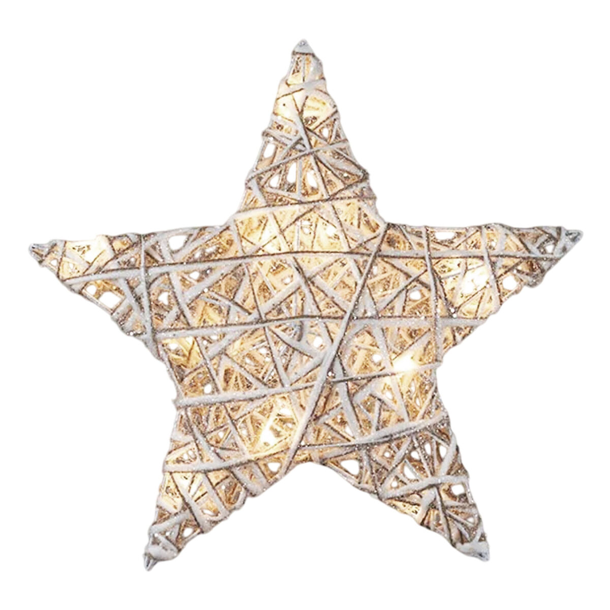 Estrela luminosa decorativa com 10 luzes led com glitter