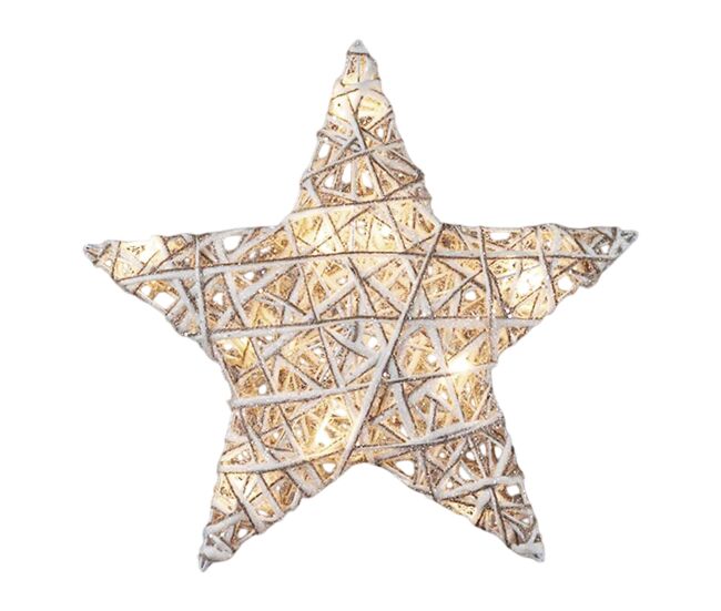Estrela luminosa decorativa com 10 luzes led com glitter