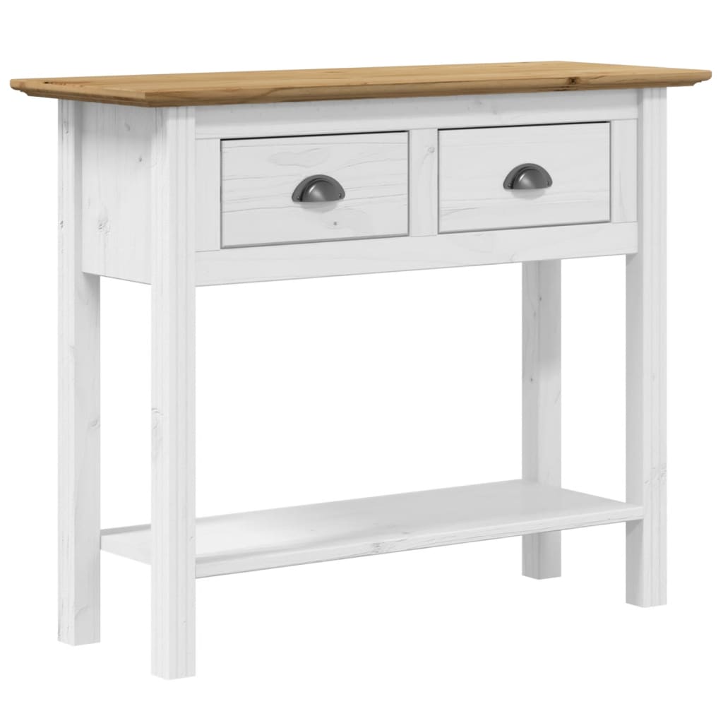 Mesa consola - mesa de entrada 91x35x74cm madeira de pinho maciça castanho
