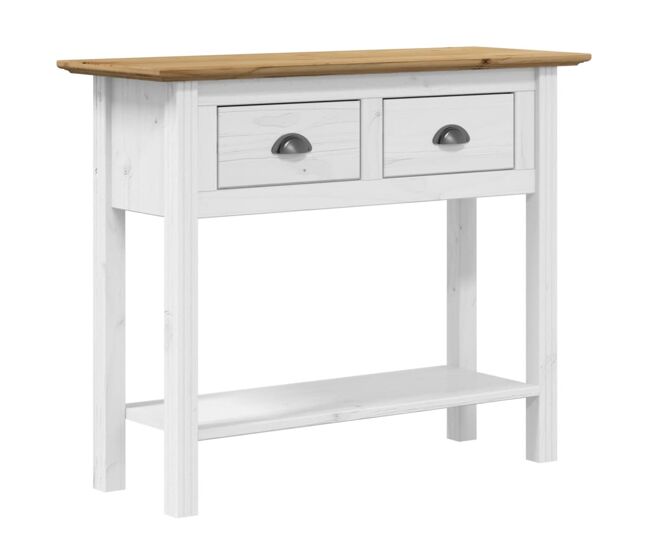 Mesa consola - mesa de entrada 91x35x74cm madeira de pinho maciça castanho