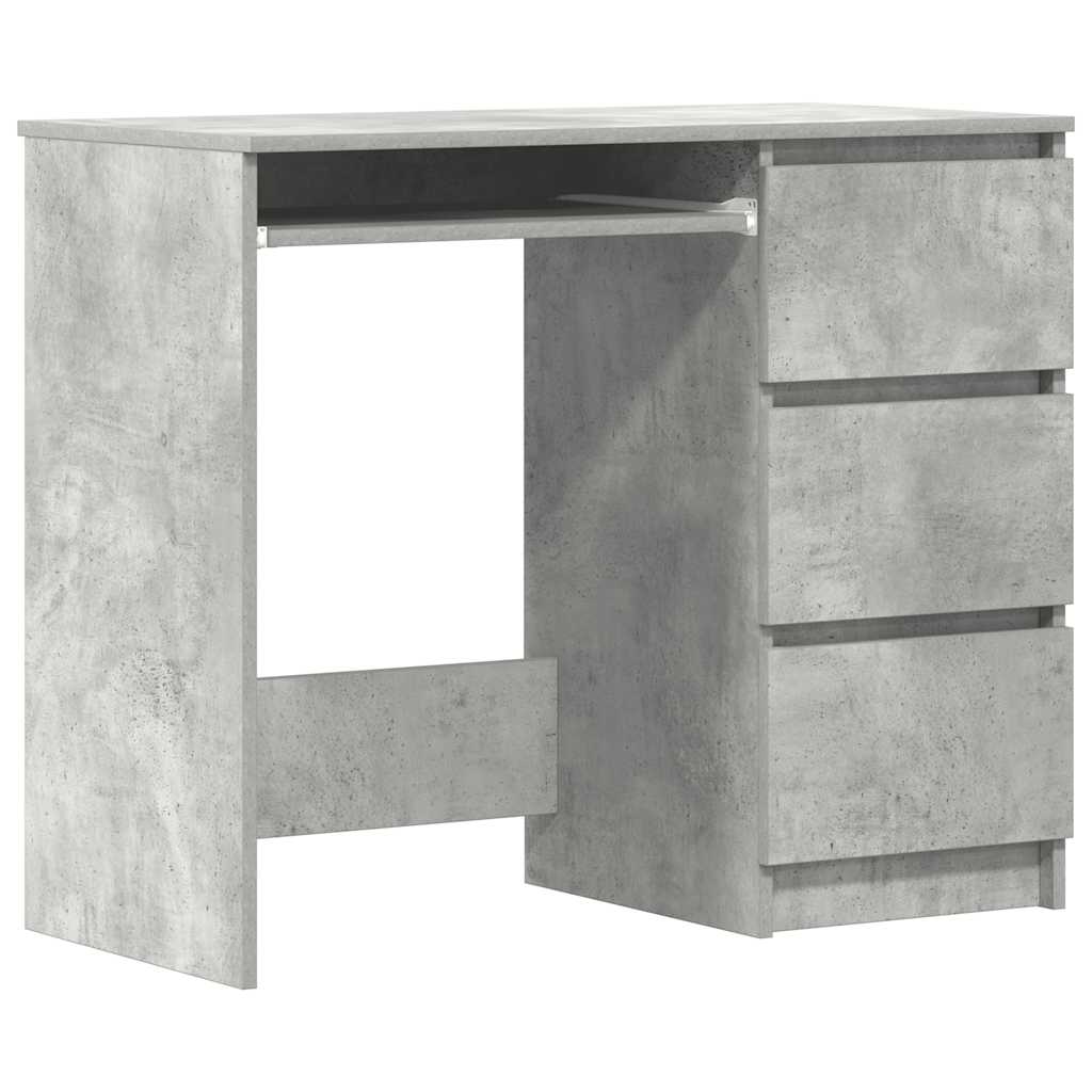 Secretária escrivaninha de computador - 90x45x76 cm derivados de madeira cinzento cimento