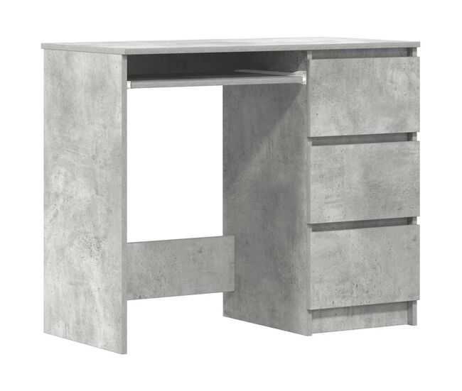 Secretária escrivaninha de computador - 90x45x76 cm derivados de madeira cinzento cimento