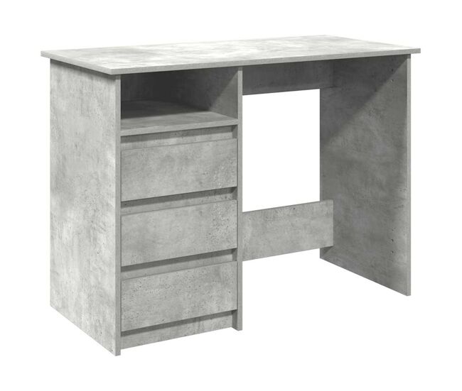 Secretária escrivaninha de computador - 102x50x75 cm derivados de madeira cinzento cimento