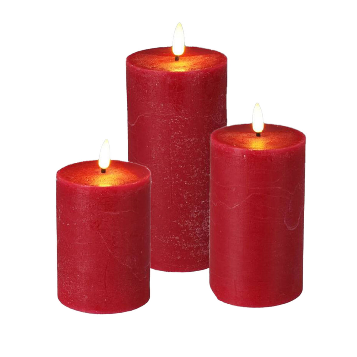 Conjunto de 3 velas led em tamanhos diferentes com temporizador