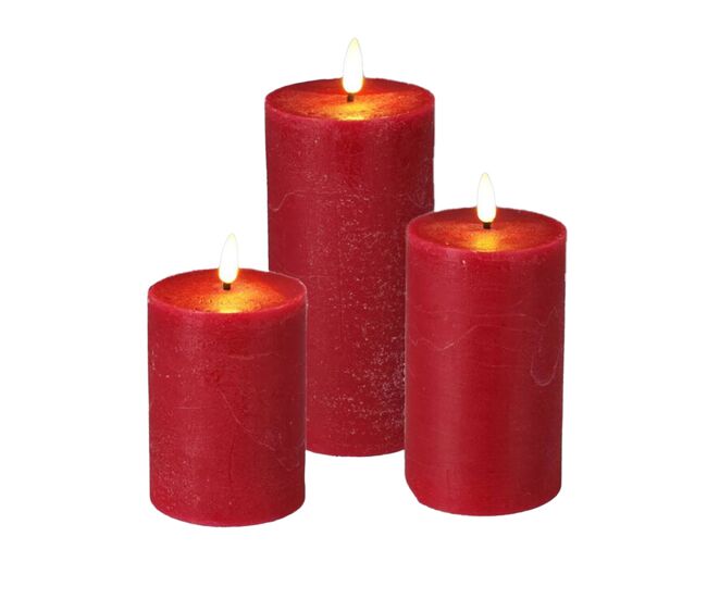 Conjunto de 3 velas led em tamanhos diferentes com temporizador