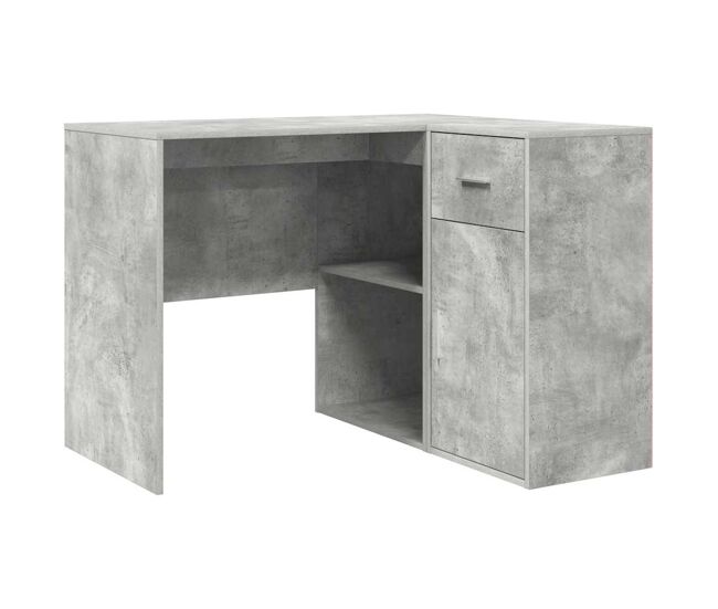 Secretária de canto - mesa de computador com gaveta 2 pcs cinzento 102 x 50 x 75 cm
