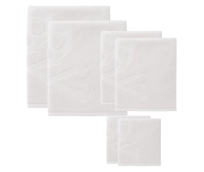 Conjunto de 6 toalhas de banho 100% algodão com estampa de caveira scalpers home