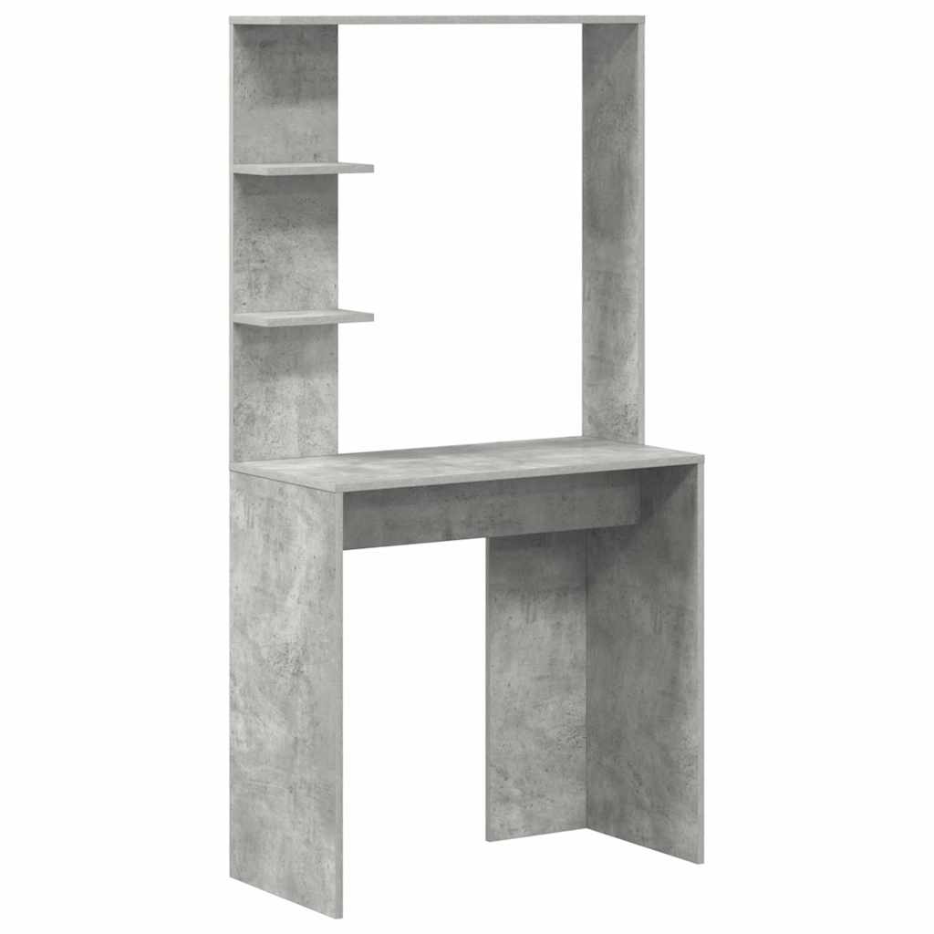 Secretária escrivaninha de computador - cinzento cimento 78.5 x 37 x 154.5 cm madeira processada