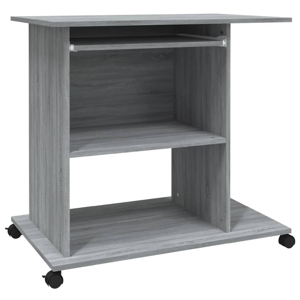 Secretária mesa computador - 80x50x75 cm derivados madeira sonoma cinza