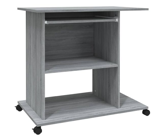Secretária mesa computador - 80x50x75 cm derivados madeira sonoma cinza