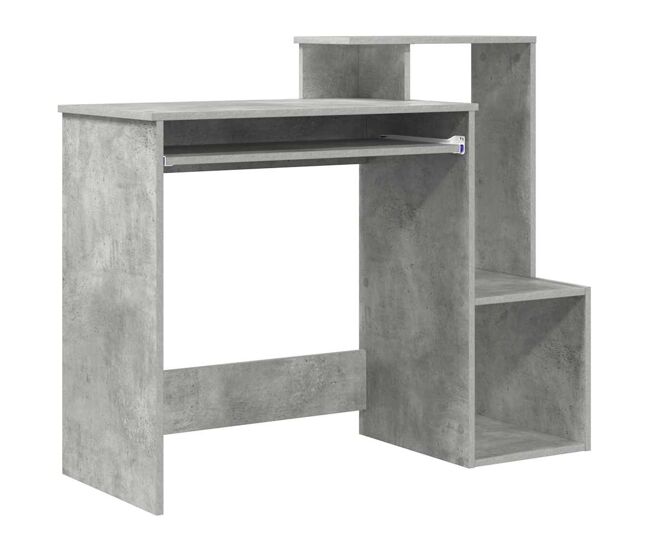 Secretária - escrivaninha de computador com prateleira cinzento cimento 106 x 40 x 88,5 cm