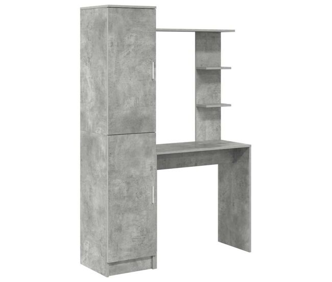 Secretária escrivaninha de computador - com armazenamento 2 pcs cinzento 78.5 x 37 x 154.5 cm