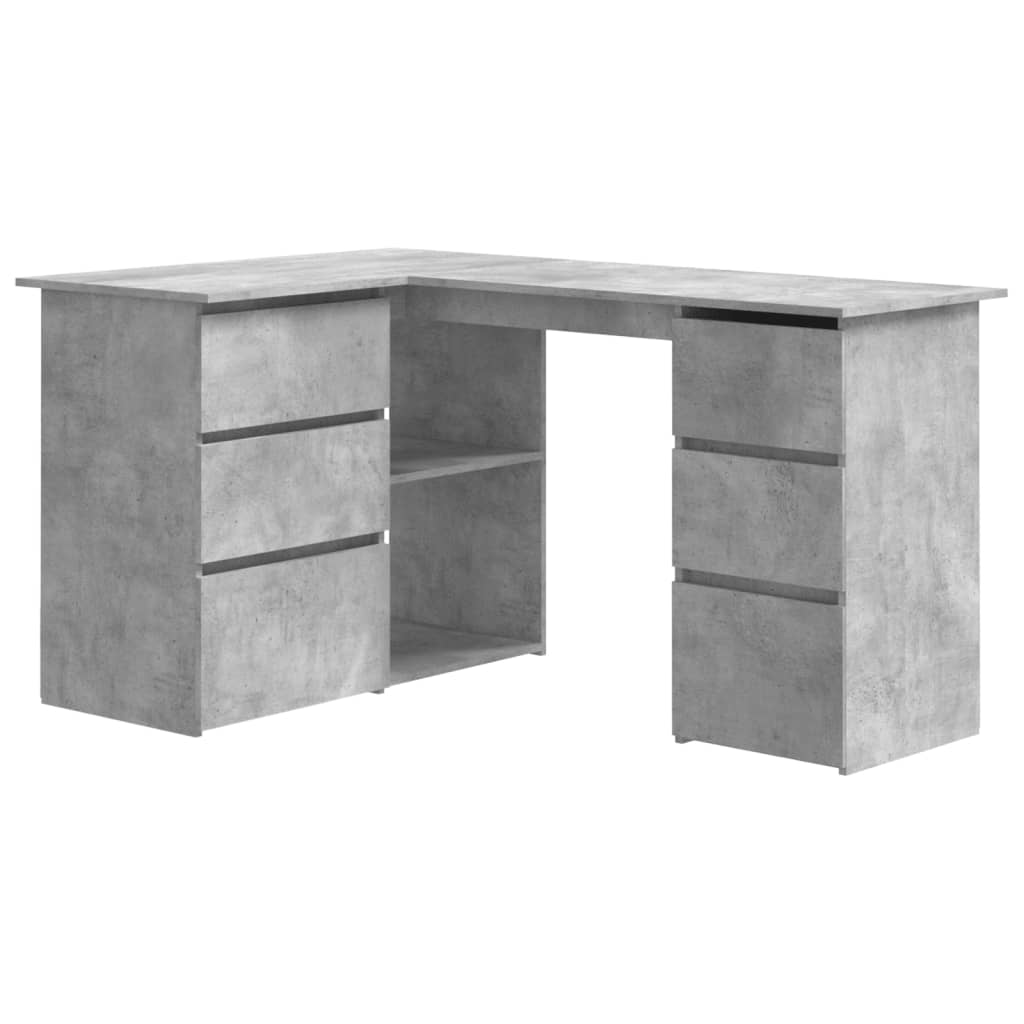 Secretária de canto - mesa de computador derivados de madeira cinzento cimento
