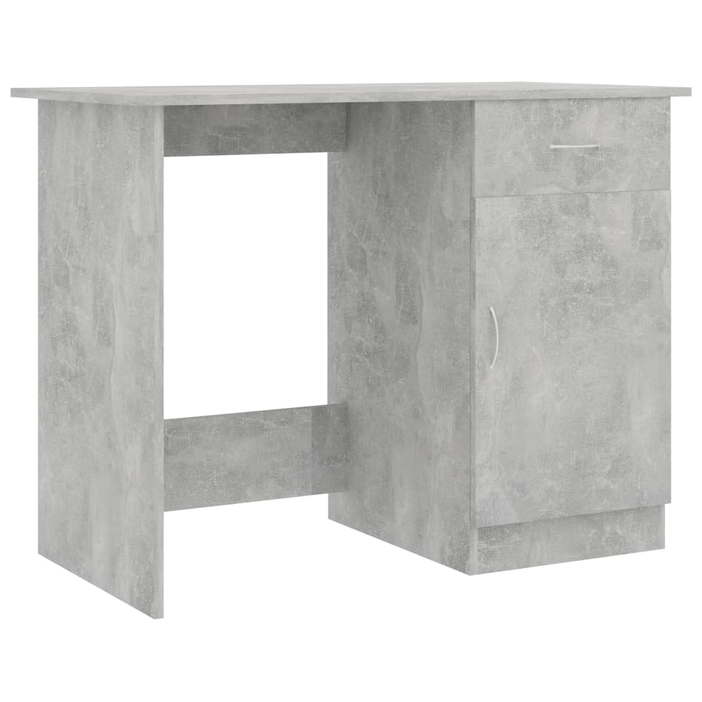 Secretária escrivaninha de computador - 100x50x76 cm derivados de madeira cinzento cimento