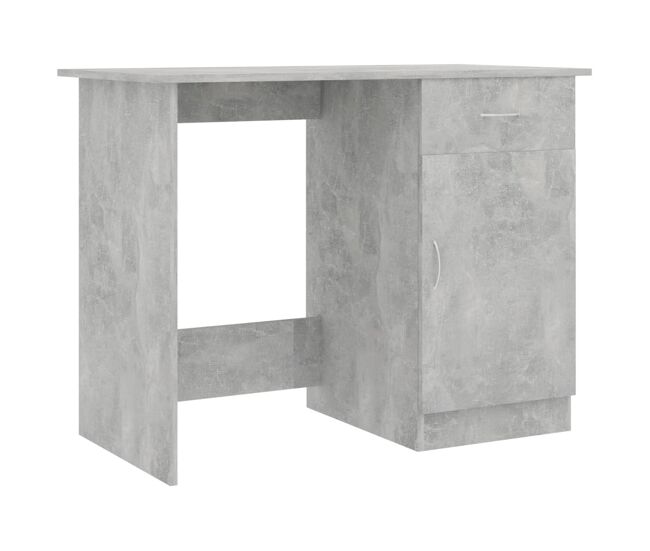 Secretária escrivaninha de computador - 100x50x76 cm derivados de madeira cinzento cimento