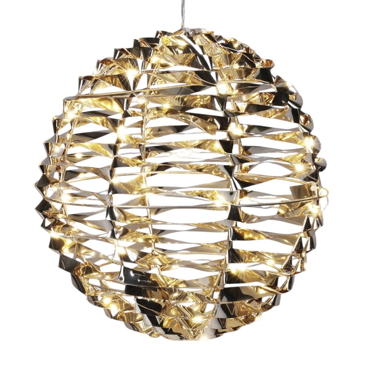 Bola de natal decorativa com 60 luzes led quentes