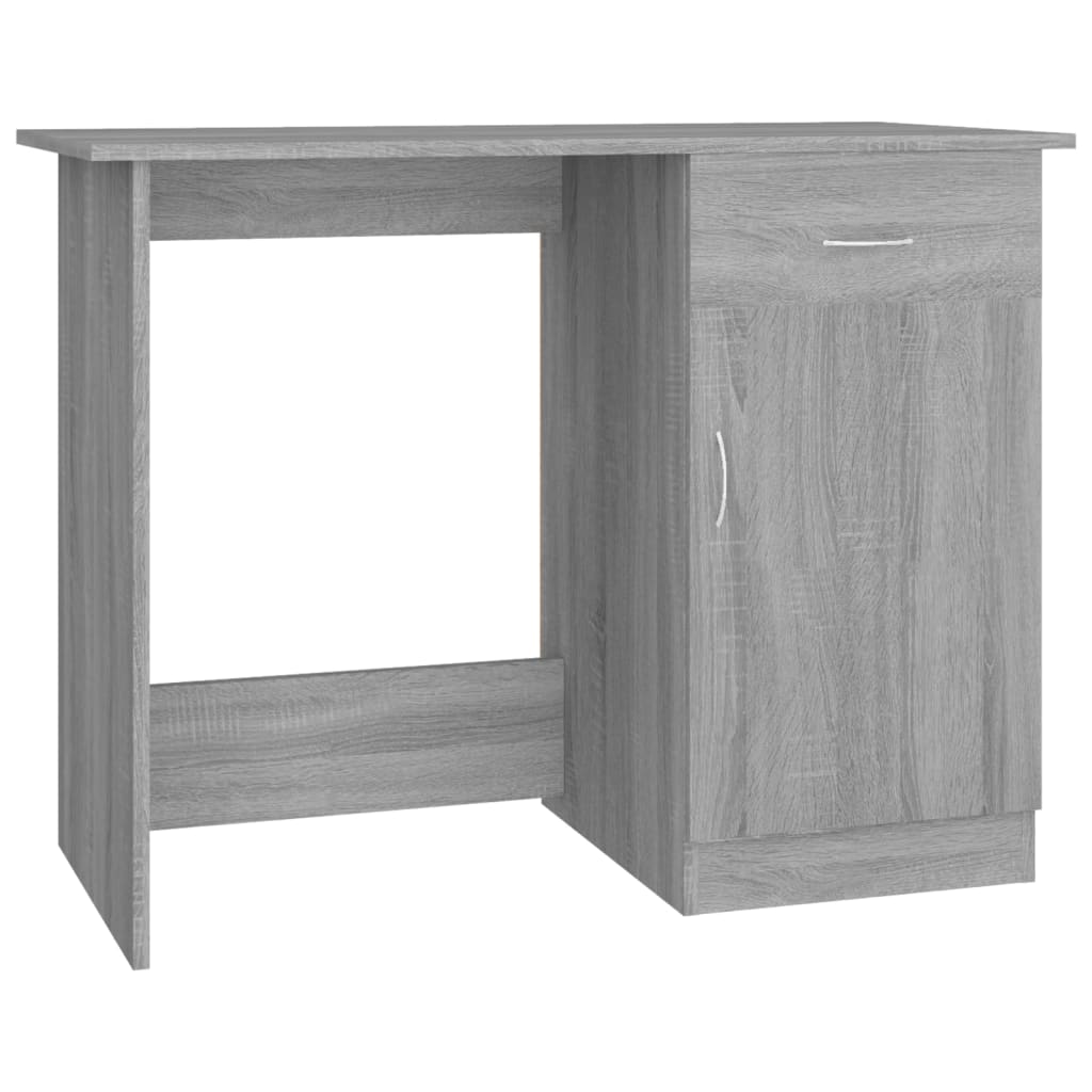 Secretária escrivaninha de computador - 100x50x76 cm derivados de madeira cinzento sonoma