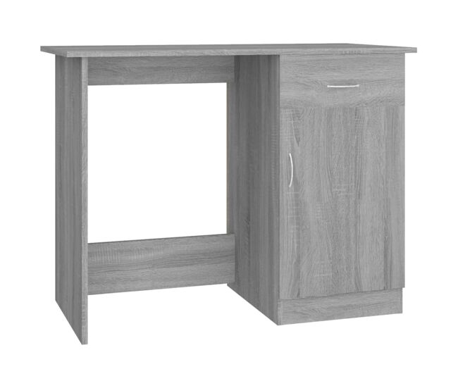 Secretária escrivaninha de computador - 100x50x76 cm derivados de madeira cinzento sonoma