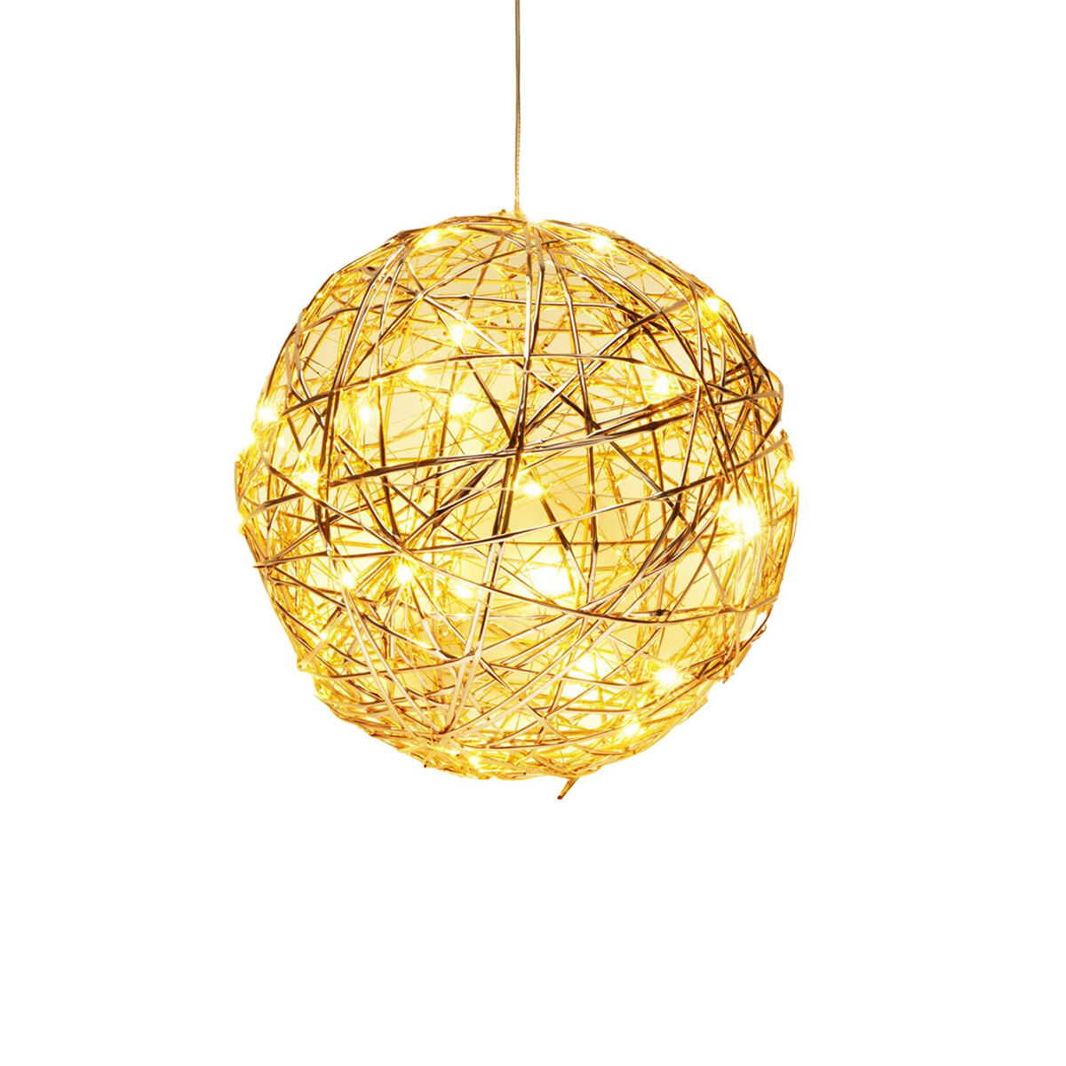 Bola de natal luminosa com 40 luzes led em tons quentes