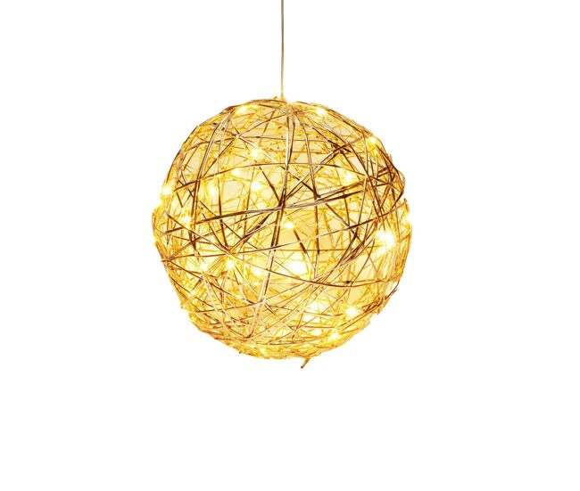 Bola de natal luminosa com 40 luzes led em tons quentes