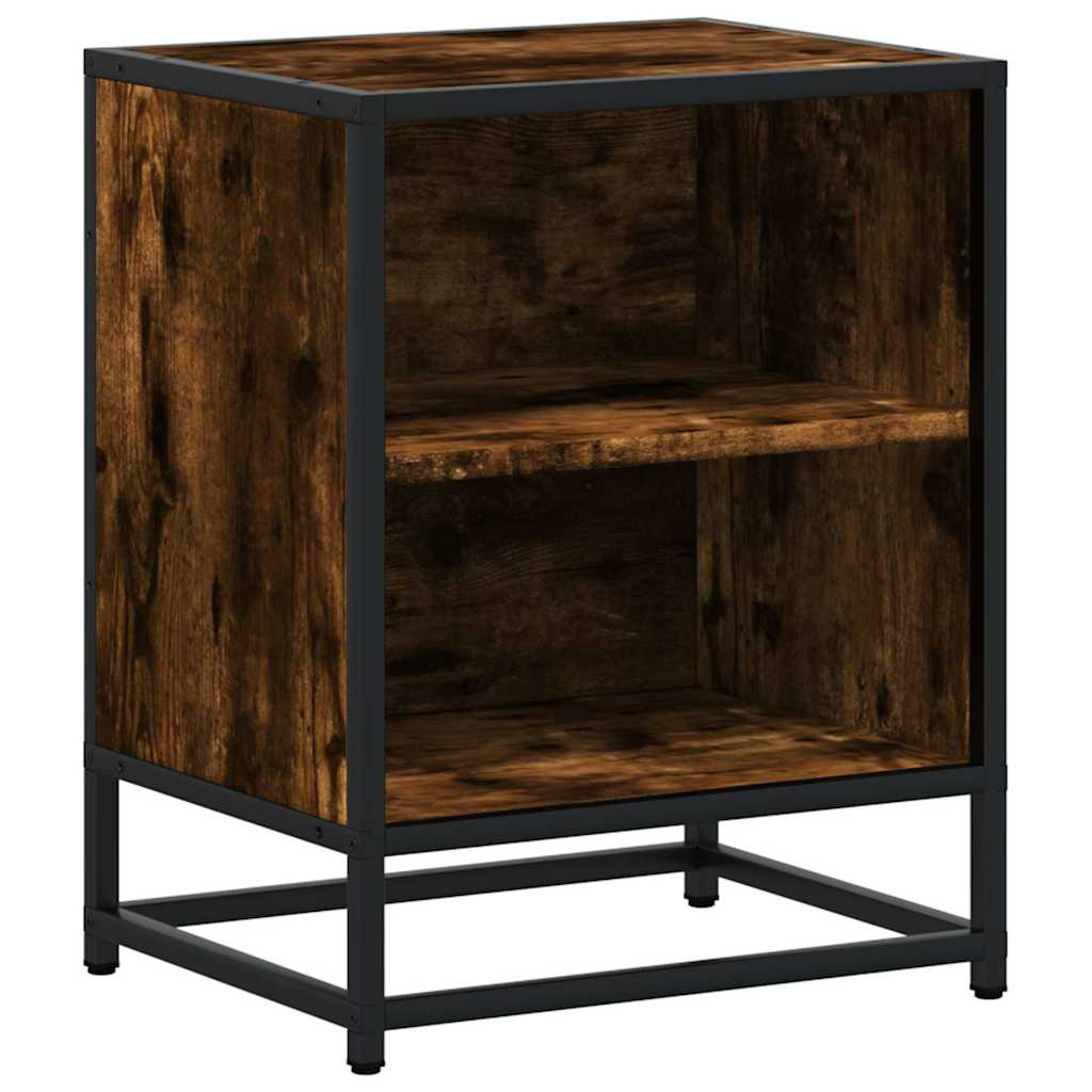 Mesa de cabeceira - mesinha de cabeceira em carvalho fumado 40x31x50cm madeira e metal