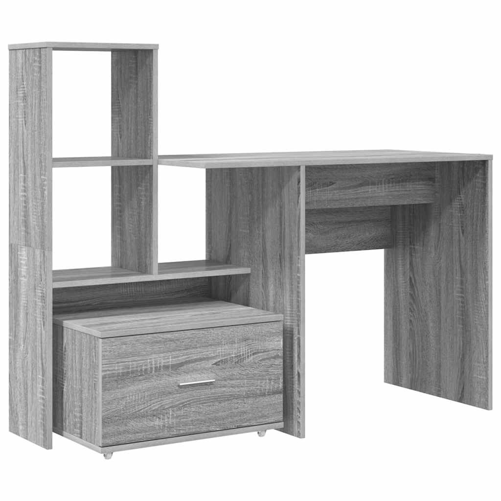 Secretária escrivaninha de computador - sonoma cinzento 131.5 x 50 x 106.5 cm madeira processada