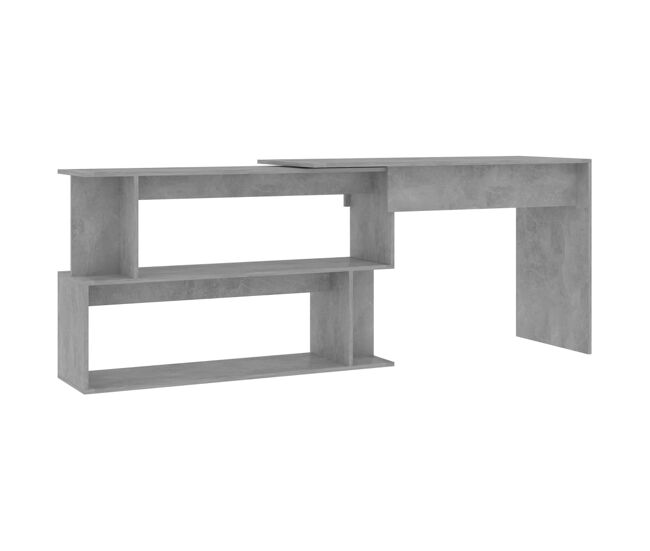 Secretária de canto - mesa de computador derivados de madeira cinzento cimento