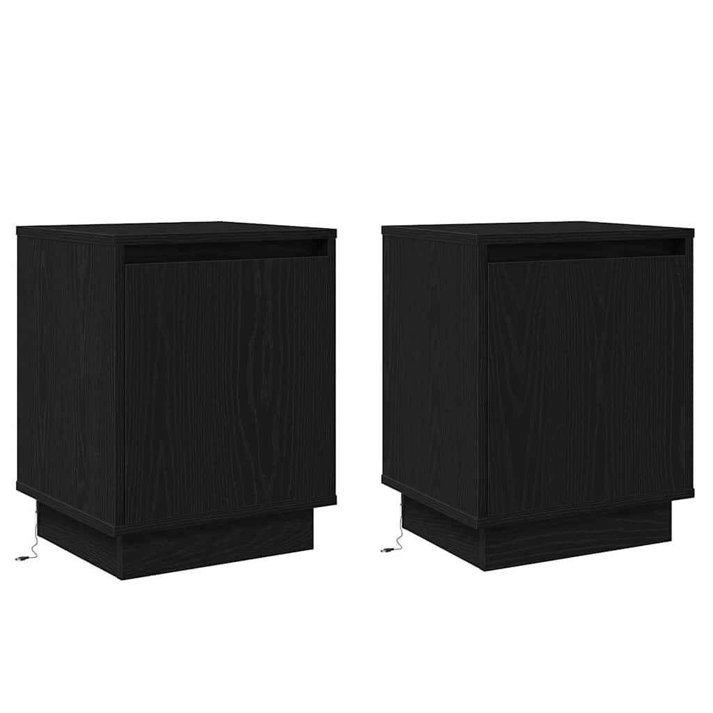Lote de 2 mesa de cabeceira - mesinha de cabeceira preto 39 x 34,5 x 50 cm