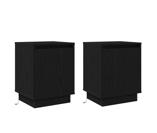 Lote de 2 mesa de cabeceira - mesinha de cabeceira preto 39 x 34,5 x 50 cm