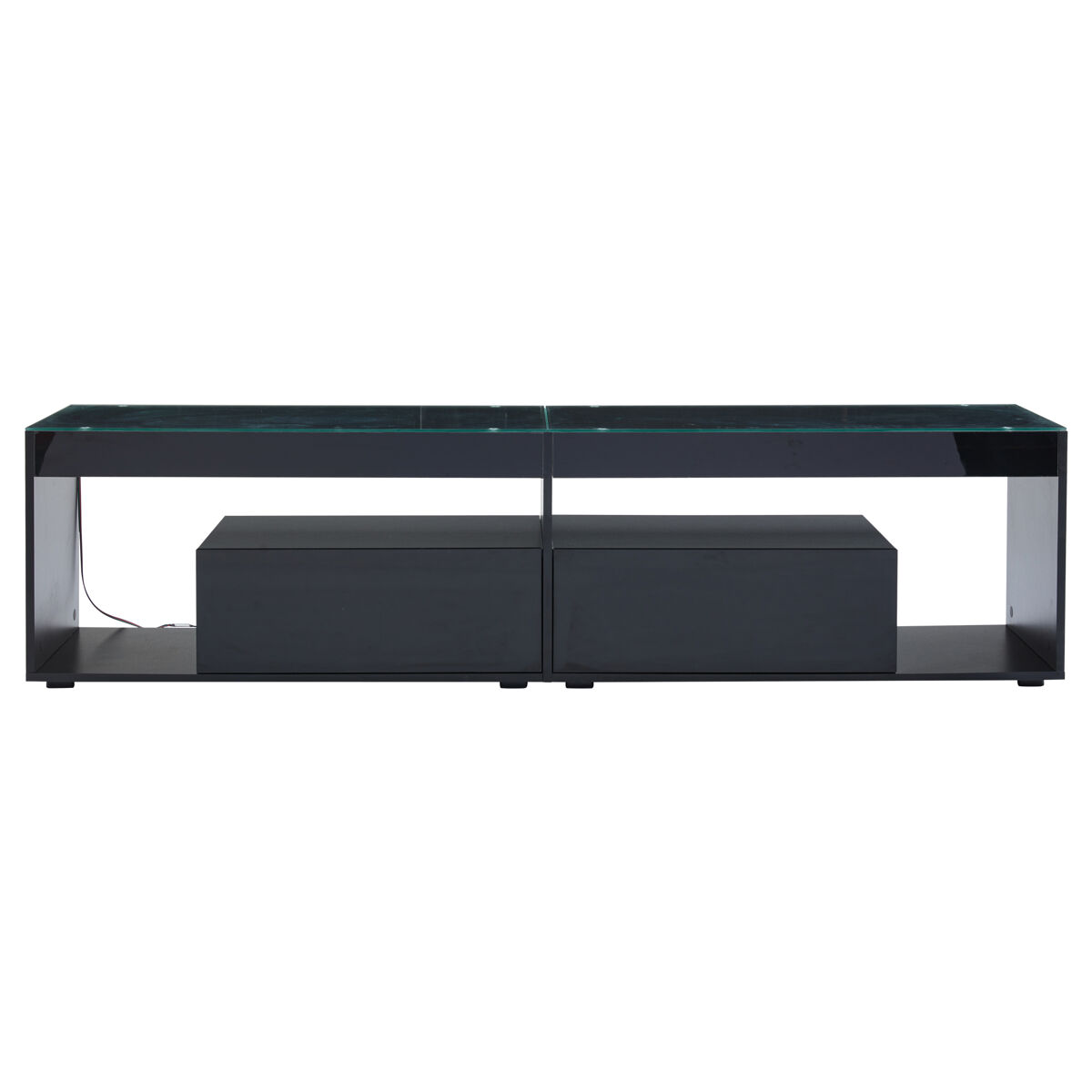 Móvel para tv led 70" - com 2 gavetas, consola para sala e quarto - noir