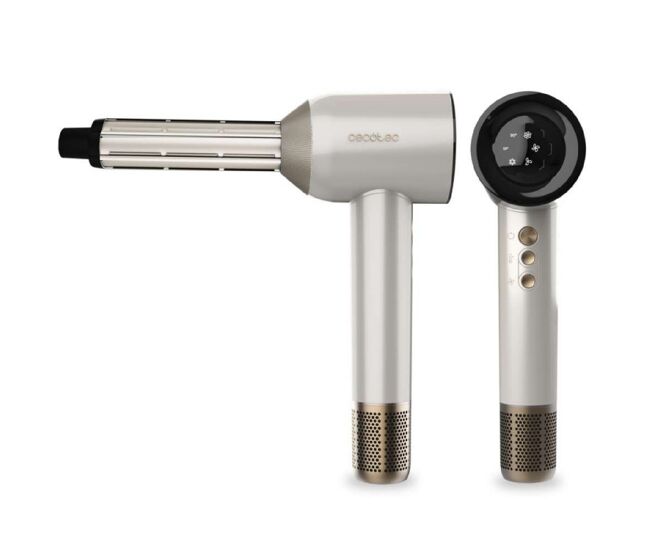 Secador de cabelo cecotec, motor sem escovas e tecnologia de plasma, dryglam waves champagne. 1600w