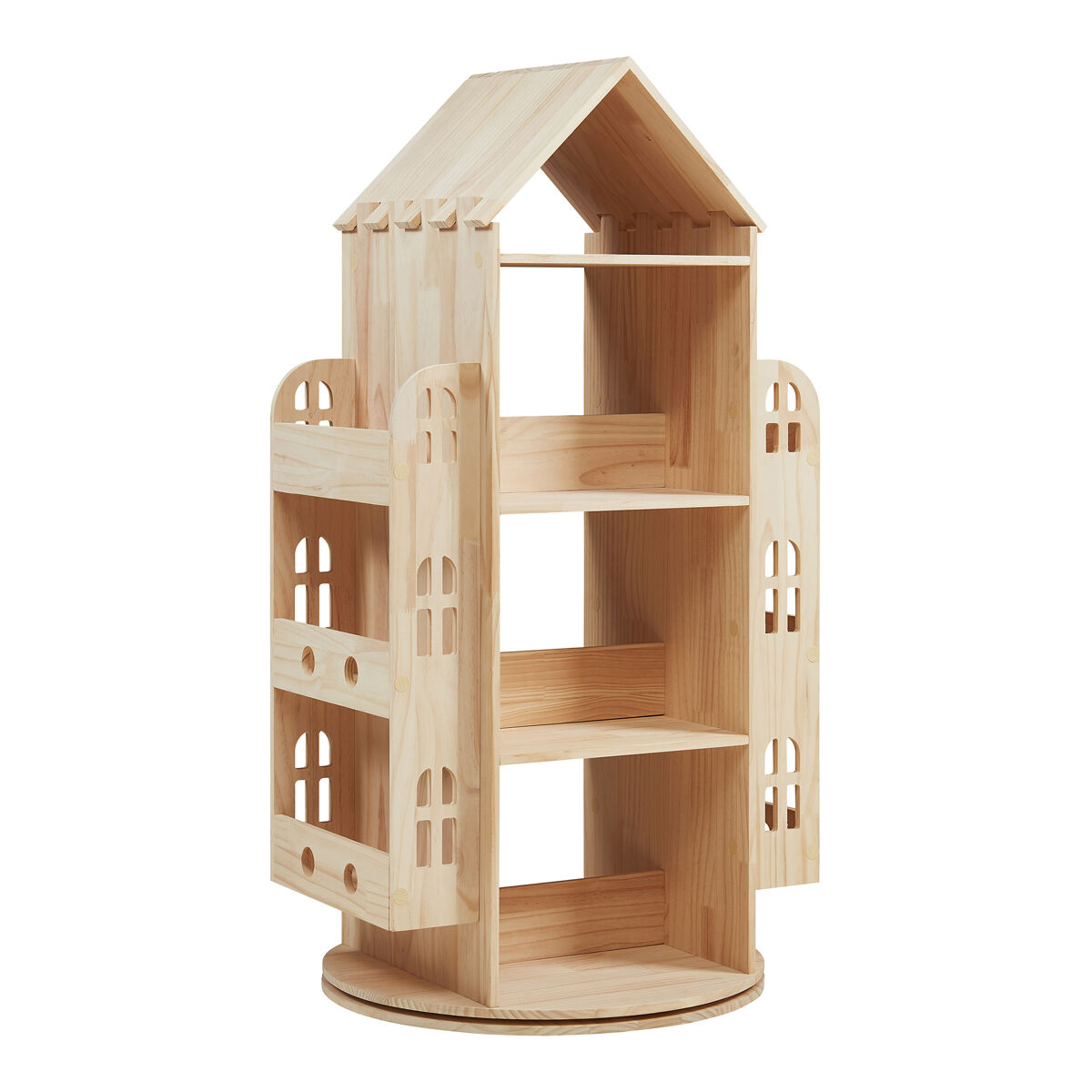 Étagère rotativa para enfants sanköre pino 122x64x43 cm natural [en.casa]