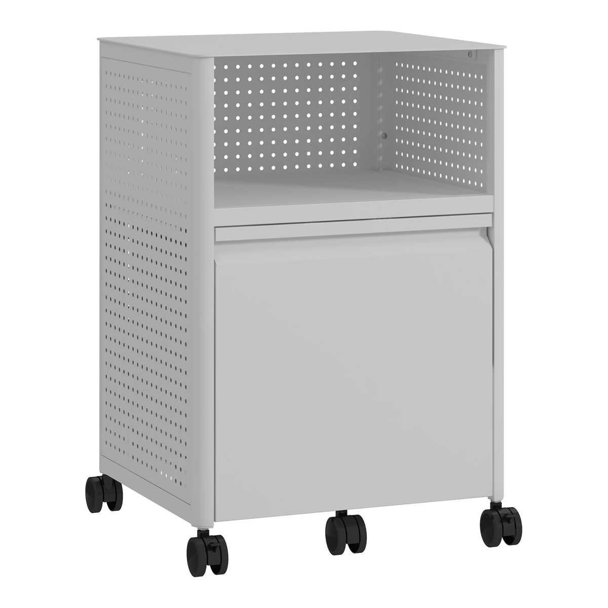 Armário de arquivo com rodízios velvevn com 1 gaveta aço, 54x 40x36 cm branco [en.casa]