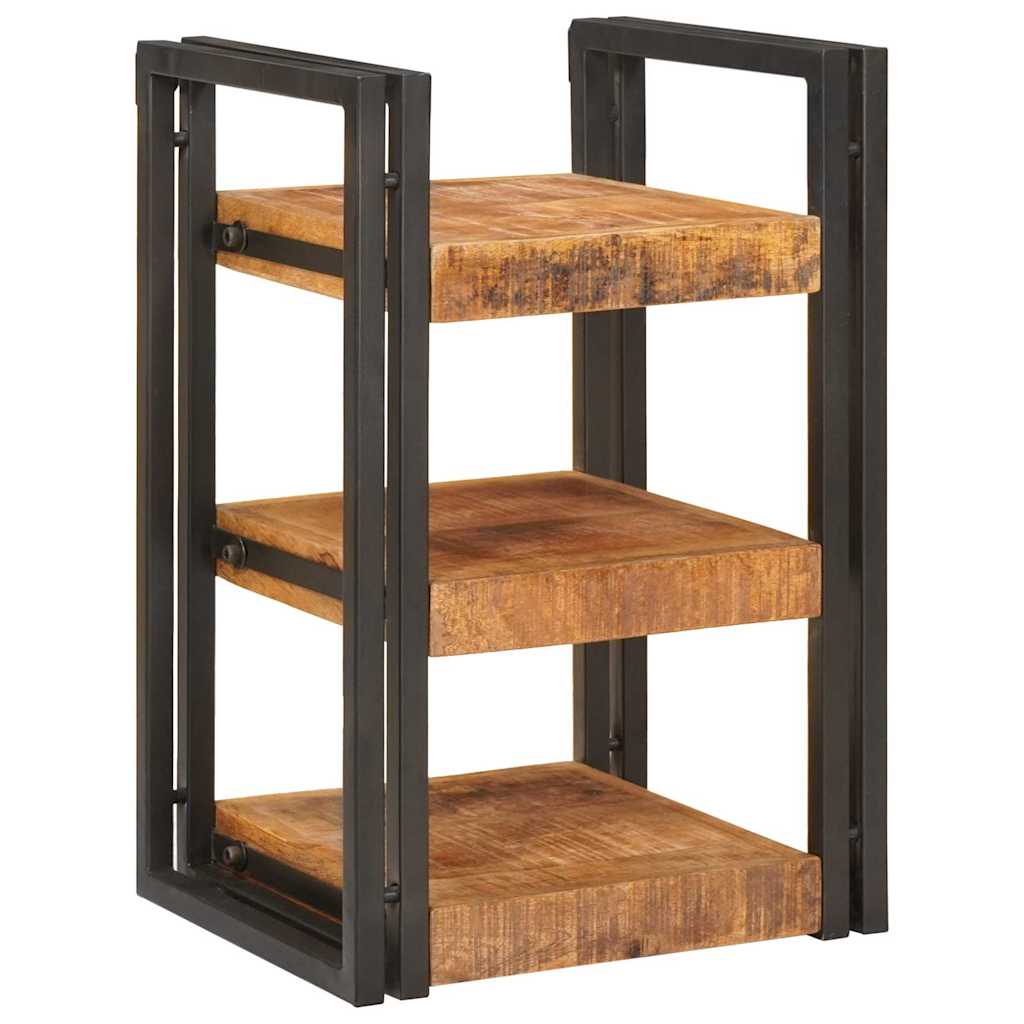 Mesa de cabeceira - mesinha de cabeceira castanho e preto madeira de manga maciça