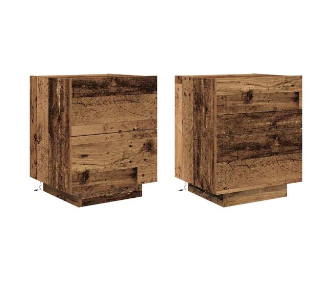 Lote de 2 mesa de cabeceira - mesinha de cabeceira com gaveta madeira antiga 45 x 40 x 55 cm